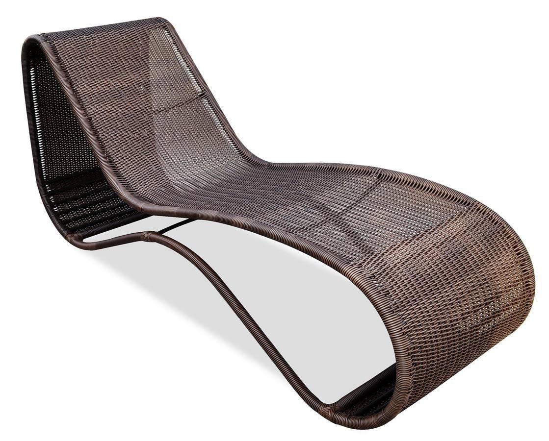 Wicker pool chair with organic shapes