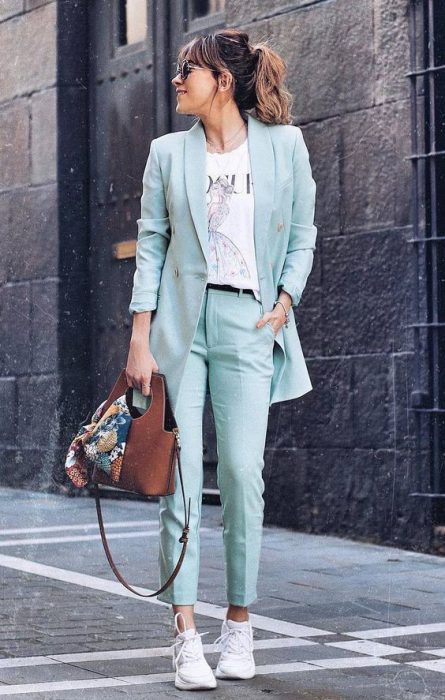 look with shirt and blazer