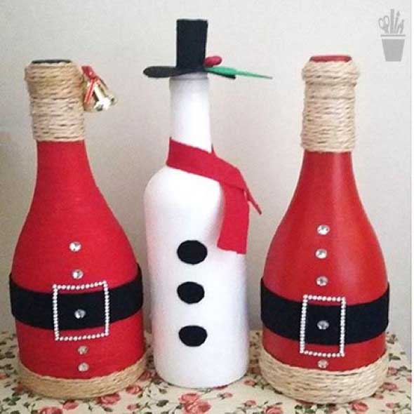 Christmas Crafts - Decorated Bottles