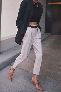 dress pants pleated top and blazer 1