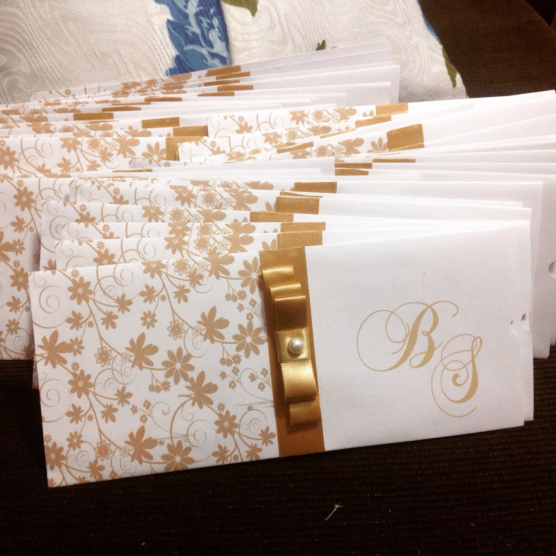 Golden Wedding Invitations and Favors