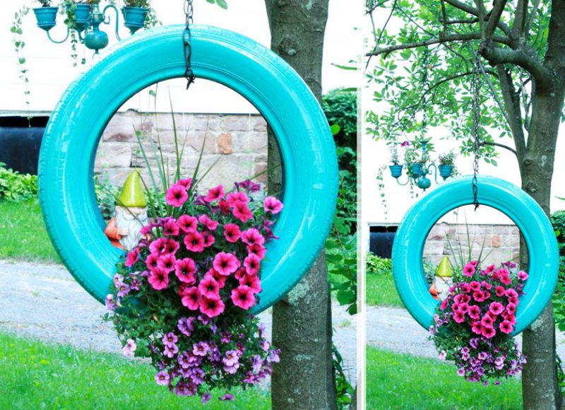 Garden Decoration With Tires
