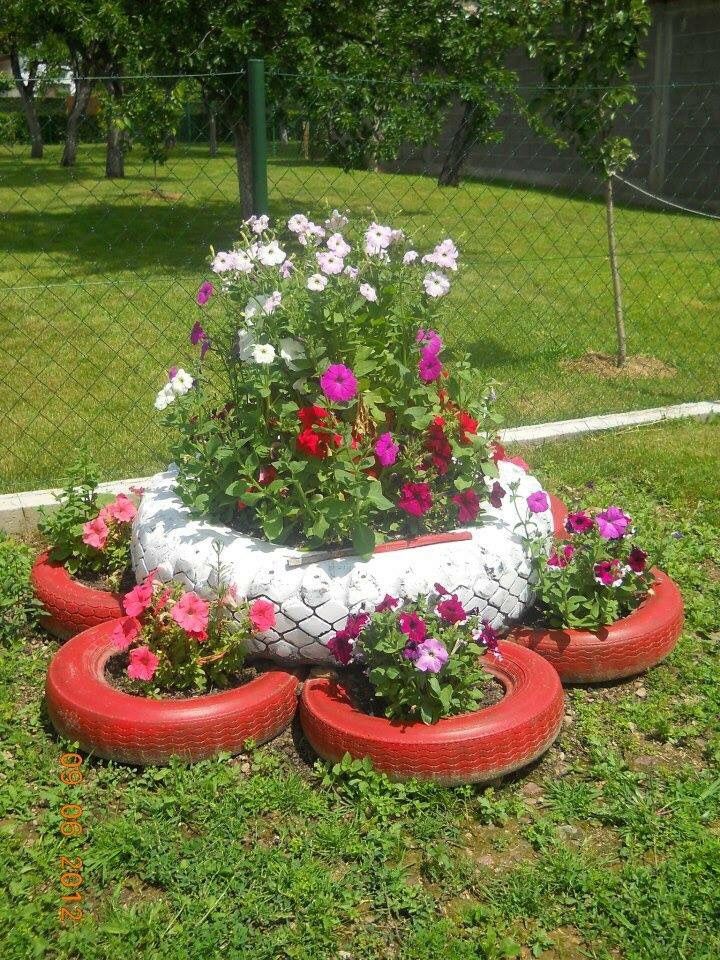 Garden Decoration With Tires