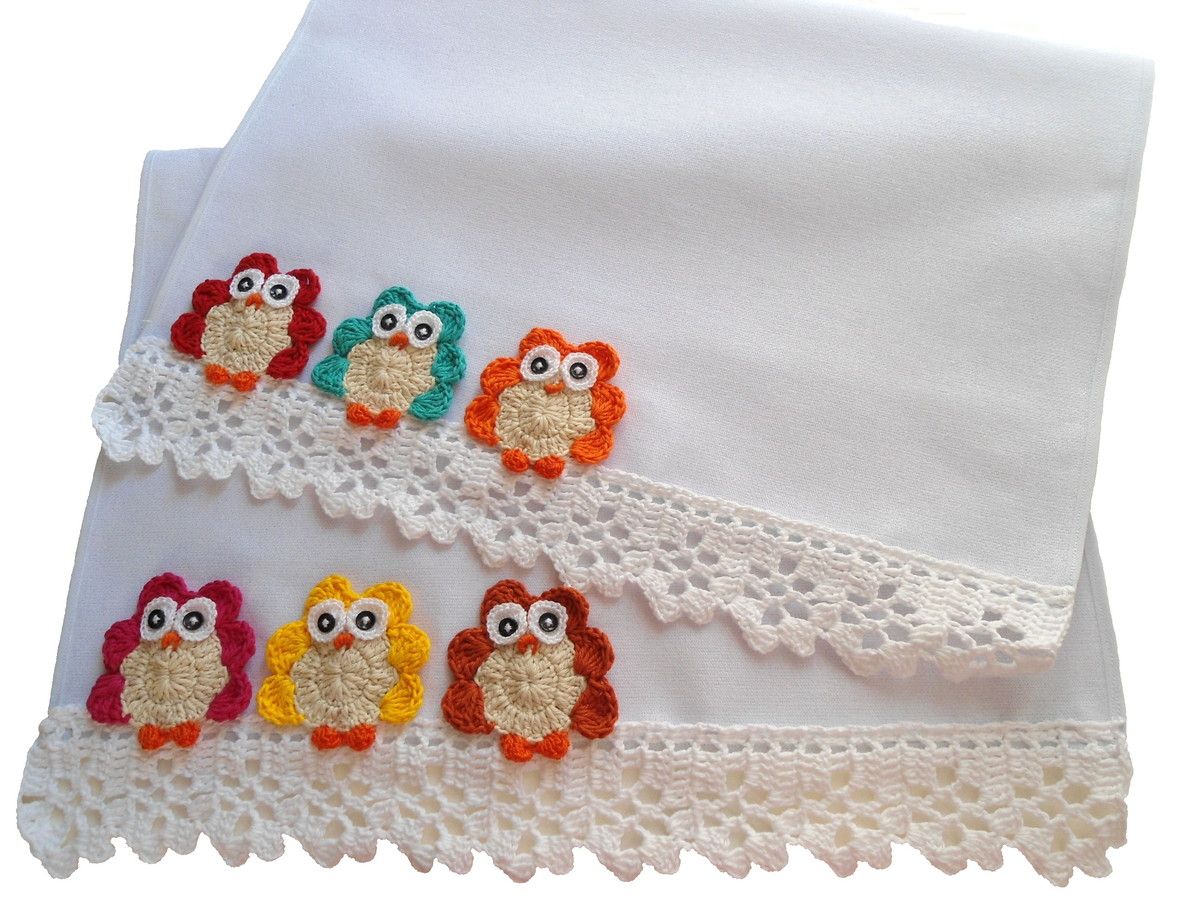 Crochet owl for dishcloth
