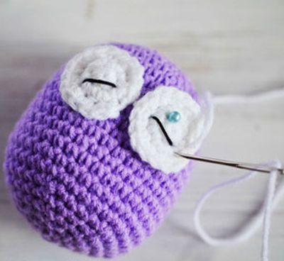Start of crocheting a small owl