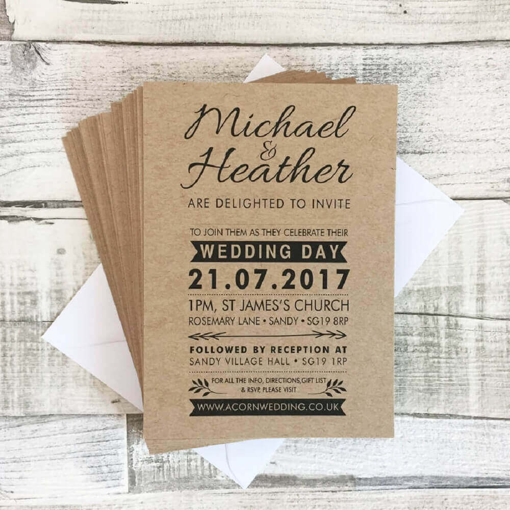 Wooden Wedding Invitations